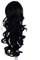 Prettyland - DH254 45cm Klammer gelockt Pferdeschwanz Zopf Haarverlängerung Haarteil- BK01 tief schwarz