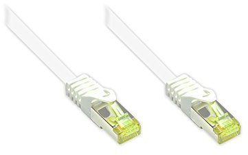 Good Connections RJ45 Ethernet LAN Patchkabel mit Cat. 7 Rohkabel und Rastnasenschutz RNS, S/FTP, PiMF, halogenfrei, 500MHz, OFC, 10-Gigabit-fähig (10/100/1000/10000-Base-T Ethernet Netzwerke) - z.B. für Patchpanel, Switch, Router, Modem - weiß, 90 m