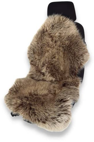 Hochwertige Autofell Sitzauflage für Ledersitz – Geeignet für Jede Jahreszeit – Einfache Montage - Universelle Passform – Sehr pflegeleicht – Made in Germany (Cappuccino)