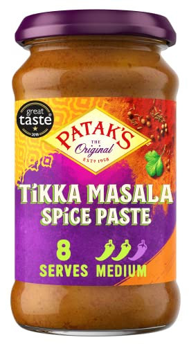 Pataks Tikka Masala Medium Spice Paste 283g | Authentic Indian Curry Simmer/Cooking Spice Paste | Serves 8