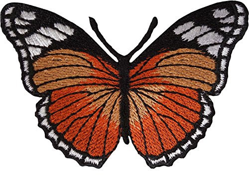 Orange Butterfly Patch Iron Sew On Jeans Dress T Shirt Skirt Embroidered Badge