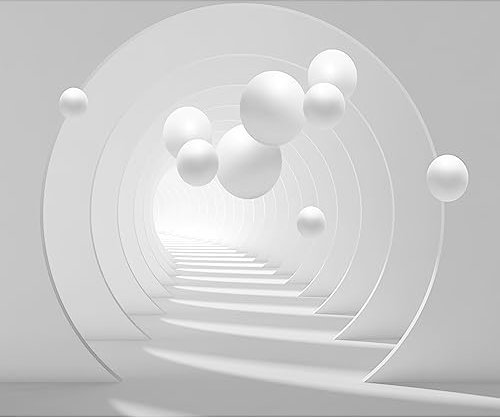 murando - Vlies Fototapete 3D Effekt 350x256cm - Foto Tapete Schlafzimmer Wohnzimmer Moderne Vliestapete XXL Wandtapete Motivtapeten 3d Effekt Wand Dekoration - Kugeln Tunnel grau a-C-0101-a-a