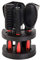 Bottlewise 4-Pieces Hair Brush Set with Mirror & Stand – Curly, Detangle, Wet, Dry & Slick Back Hair Brushes + Comb, Ideal with Hair Dryer or Hot Tools, Suitable for All Hair Types & Textures (RED)