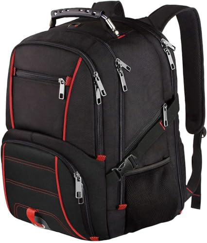 LTINVECK Extra Large Travel Laptop Backpack TSA Durable Computer College School Bookbag with USB Charging Port for Men
