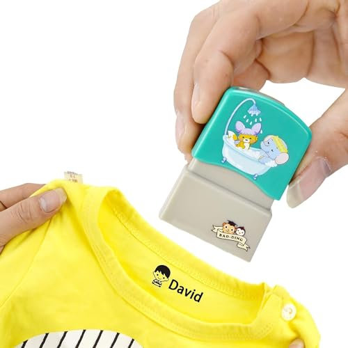 Namensschilder Für Kleidung Kinder Schule Stempel Personalisiert Namensstempel Nicht Leicht Zu Verblassen Stempel Mit Dem Namen Des Kindes (Junge Blau)