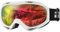 OutdoorMaster Unisex Skibrille für Damen und Herren, Snowboard Brille Schneebrille OTG 100% UV-Schutz skibrille für brillenträger, Anti-Nebel Snowboard Brille Ski Goggles für Jungen (Rot VLT 14.2%)
