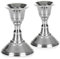 COM-FOUR® 2X Kerzenständer im edlen Design für einen festlichen Tisch - klassischer Kerzenleuchter für Hochzeit, Jubiläum - Metall-Kerzenhalter für Weihnachtstafel - Lichthalter (8.5cm - rund)