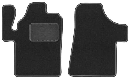 Velours-Fußmatten passend für Mercedes Viano W639 2003-2014, Graphit, LUX | passend für Kastenwagen; Velours-Teppich (Polypropylen), ca. 6,5 mm; rutschfest, Universal-Befestigungen