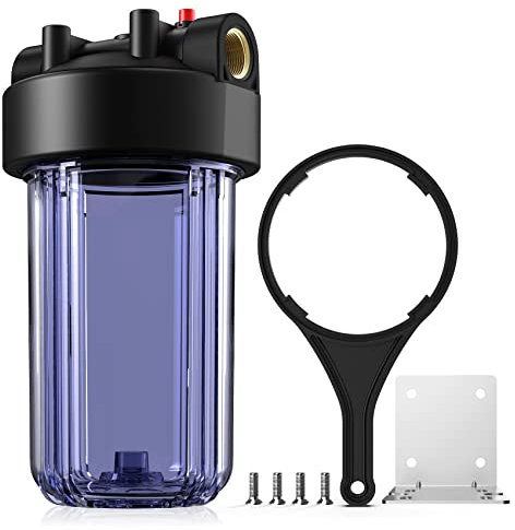 SimPure DB10C Système de Filtration d'eau Domestique avec Support de Fixation et Clé, pour Toute la Maison, Taille 10 x 4,5, Entrée/Sortie 1