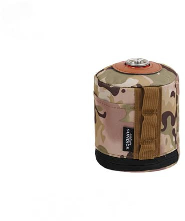 SPORTARC Outdoor Camping Fuel Canister Flat Gas Cylinder Tank Protector Cover Bag MC CAMOUFLAGE (L)