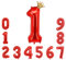 Foil Luftballon 1 Helium Folienballon Zahlen Ballon XXL Folien Rot Ballon 1 Geburtstag 100cm/40inch