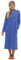 Vestaglia lunga da donna in morbido pile, taglie dalla 42 alla 54, con tasche frontali con cerniera, Blu, 18-20