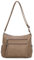 OBC Damen Tasche Shopper Schultertasche Umhängetasche Crossbody Henkeltasche Beuteltasche Crossover Handtasche City Bag Reise Kunst-Leder Taupe