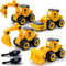 Morofme Bagger Sandspielzeug, Bauwagen-Spielzeug zum Zerlegen für Kinder, Montagetechnik Fahrzeuge, Autos, Spielzeugset mit Bagger, Bohrwagen, Straßenwalze, Bulldozer, pädagogisches Spielzeug