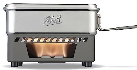 Esbit Trockenbrennstoffkochset - Outdoor Camping Kocher 585 ml mit Aluminium Topf - klappbare Griffe - Campingkocher Set