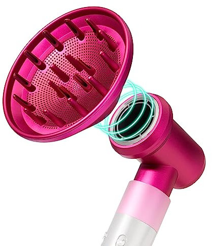 Diffuseur et adaptateur pour Dyson Styler HS01 HS03 HS05, coiffeur Diffuseur Embout de sèche-cheveux, pour Styler en une combinaison de sèche-cheveux（Rose）