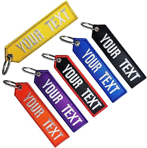 misscase Porte-clés de Broderie Personnalisée, 1pcs accessoires de porte - clés de voiture personnalisés, Porte-clés moto double face pour homme femme sac à dos voiture ATV (Arrow)