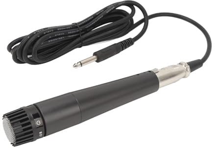 Dilwe Handmikrofon, Langlebiges Dynamisches Gesangsmikrofon mit Nierencharakteristik aus Metall für Gesangspartys, Karaoke
