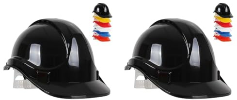 Blackrock Black Builders Safety Work Helmet, Men's Women's Multi-Position 6 Point Adjustable Hard Hat, Ideal For Construction Site Work, Protective Workwear Safety Gear (Pack of 2)
