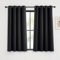 KGORGE Thermovorhang Hitzeschutz Blickdichte Vorhänge 2-Set 135 x 140 cm(HxB) Verdunklungsvorhänge Küchengardinen mit Ösen Schwarze Gardinen Kurz Fenster
