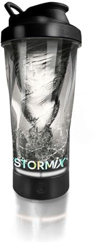 STORMIX - Shaker éléctrique|Mélangeur Haute Qualité, Texture Onctueuse|Préparation Homogène pour protéines,pré Workout|Contenance 600ml|Tritan & ABS, sans BPA|Faible Volume Sonore|Rechargeable USB