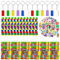 86 Pezzi Blocchi di Costruzione Forniture per Feste, Regalo di Compleanno, 12 Brick Portachiavi, 12 Sacchetti Regalo, 12 Polsino, 50 Adesivi, Bomboniere Festa per Bambini e Bambine