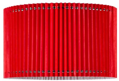 Home Sweet Home Skandinavischer Lampenschirm | Rot | Rund | Gefaltetes Papier | ø40 x 20 cm | Kombinierbar mit Stehleuchte | Für Wohnzimmer und Schlafzimmer geeignet