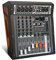 Audio Mixer 4 Channel, DJ Mixer Board, Built in stereo 4 ohm 2 * 300W amplifier module and 48V Phantom Power, Sounds Mixer Board with 99 DSP FX Reverb Delay Effect for Streaming
