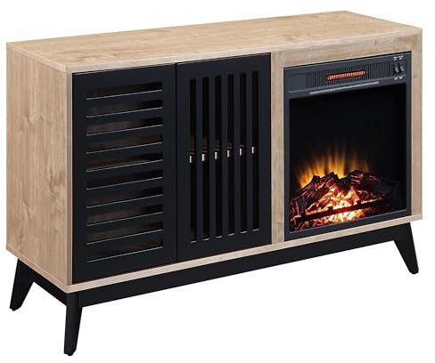 RAABYU Kamin aus Eiche und Espresso mit 1 Schrank