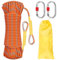 Aystkniet Outdoor-Seil 8mm mit 2 Stahlhaken Geflecht Nylon Seil für Wandern Baumfällung Outdoor Sport Camping Garten im Freien 10m 20m 30m 50m 70m (Orange, 10mm-30M)