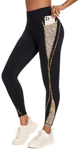 Rexspek Sport Leggings Damen mit Tasche,Sporthose Damen High Waist Laufhose Damen lang Fitnesshose