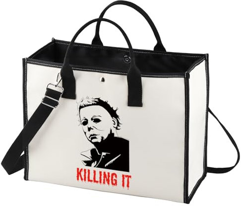 LEVLO Michael Myers Tote Bag Michael Horror Movie Fans Geschenk Killing It Michael Myers Umhängetasche Michael Myers Merchandise, Killing It Lt, Medium