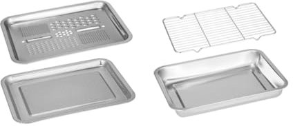 Ciieeo Bandejas De Drenaje De Acero Inoxidable Rallador Multiusos Bandeja De Almacenamiento Para Cocina Color Plateado Para Escurrir Verduras y Frutas