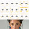 BETESSIN 9 Bögen Gesicht Temporäre Tattoos - Glitzer Gesicht Aufkleber Metallic Gold - Festival Make-up Gesichtstattoos für Karneval, Fasching, Sommerpartys uvm.