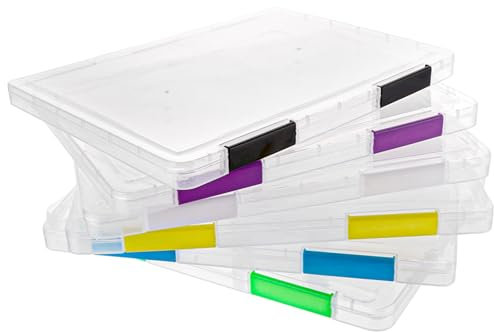 6 Stück A4 Aufbewahrungsbox，Mehrzweck Transparent A4 Dokumentenbox, A4 Durchsichtige Organizer mit verriegelbaren Deckeln für die Aufbewahrung von Bürounterlagen & Schulmaterial