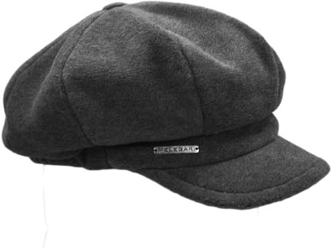 Melegari Schirmmütze | Fleece Mütze für Damen | Merano Baloon Baker Boy Cap | Unisex |, dunkelgrau, 55-59