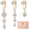 3 Stück Fake Bauchnabelpiercing, Fake Belly Button Piercing, Chirurgenstahl bauchnabelpiercing fake, Bauchnabelpiercing Clip, Kristallkugel Anhänger Sonnenform Nabel Piercing Schmuck für Frauen-Gold