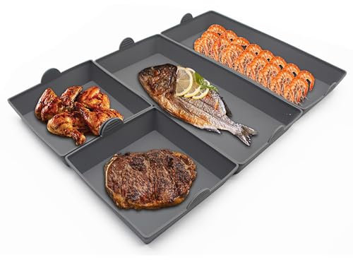 MKNZOME Juego de bandejas de silicona para hornear, 4 piezas bandejas antiadherentes para horno, reutilizables resistentes al calor bandejas horno, freidora de aire, microondas