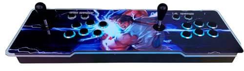Console Machine Arcade avec 26800 Jeux Rétro et 3D Originaux, LED Colorées, Joysticks Ovales et Système de Son, pour 2 Joueurs, Full Size, Métal Acrylique, Alimentée par Câble Électrique
