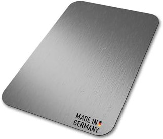 BEHE Schneidebrett Edelstahl - Made in Germany, Hygienisches Schneidebrett, cutting board, Rutschfest für die Küche, Lebensmittelecht, Antibakteriell & BPA Frei (1er Set 300x210)