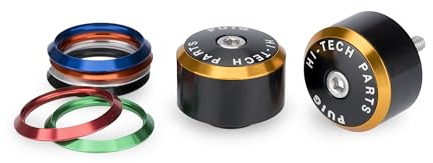 Puig 22239N Handlebar End Weights Balance; modern and customizable design; machined aluminum body; includes interchangeable color rings, Black