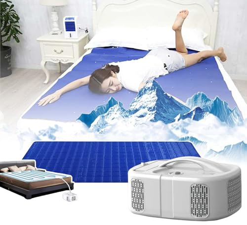WHRAOY Cooling Mattress Pad for Bed (Single/Double), Electric Water Cooler Mattress, Summer Bed Ma/Pads,Temp Range: 59-113°F(15-40°C), for Hot Sleeper And Night Sweat,160×140CM