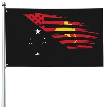Garten Flaggen Amerika Und Papua-Neuguinea Personality Flag Durable Feiertage Flags Uv-Beständig Balkonflagge Für Drinnen Outdoor Parade 90X152CM
