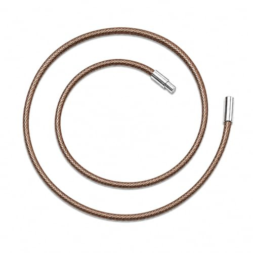 TempBeau Lederkette für Herren 1-3 mm, 40-75 cm mit Magnetverschluss | Gewachstes Lederband Schwarz/Braun, wasserresistent, 316L Edelstahlverschluss – für Alltag, Surfen oder Anhänger.