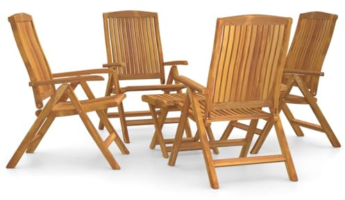 WGYHOME 5-TLG. Garten-Lounge-Set Massivholz Teak, Sitzgruppe Essgruppe Set Sofa-Garnitur Lounge, Gartenset Sofa-Set Garnitur Gartenmöbel Couch-Set mit Sofa und Sessel