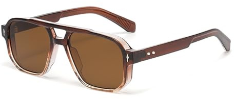 QVKUUT Vintage Quadratisch Sonnenbrille, Trendige Retro Rechteckige Brillen für Damen Herren, UV400 Schutz