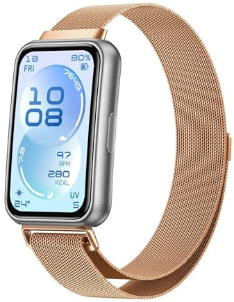 Smartwatch Armband Metall für Huawei Band 11/11 Pro / 10 Mesh Magnetverschluss Schwarz