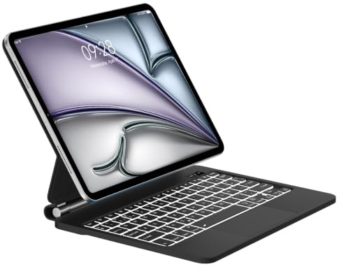Tiiomioon Teclado para iPad Air 11 M4 2026/M3 2025/M2 2024/Air 5/4, Negro | Magic Keyboard para iPad Air 11'', Air 5/4-Español Ñ Bluetooth Retroiluminado Touchpad Teclado para iPad Pro 11'' 4/3/2/1 Gen