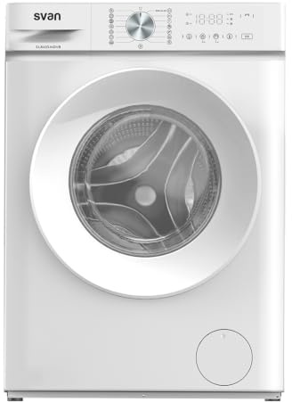 Svan Lavadora 8 Kg Carga Frontal, Blanco, SL8403AIDVB. 1400 rpm, Motor Inverter, 15 Programas, Sistema Eco-Logic, Tambor Wave, Clase de Eficiencia Energética A