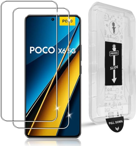 Datree 2 Piezas Protector de Pantalla para Xiaomi Poco X6/X6 Pro 5G, HD Dureza 9H Cristal Templado, Alineación Automática, Instalación Fácil, Sin Burbujas, Anti-Arañazos Cristal Templado